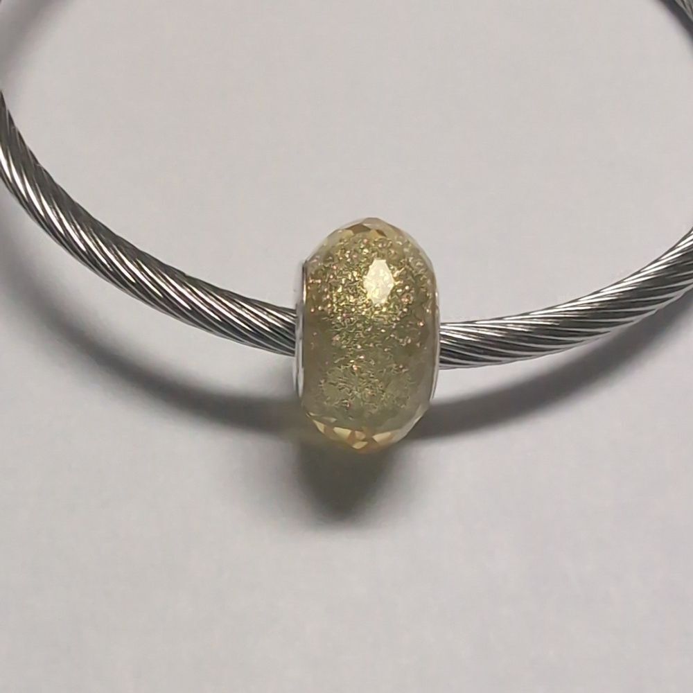 Yellow Glittery Charm for Pandora Style Bracelet‎